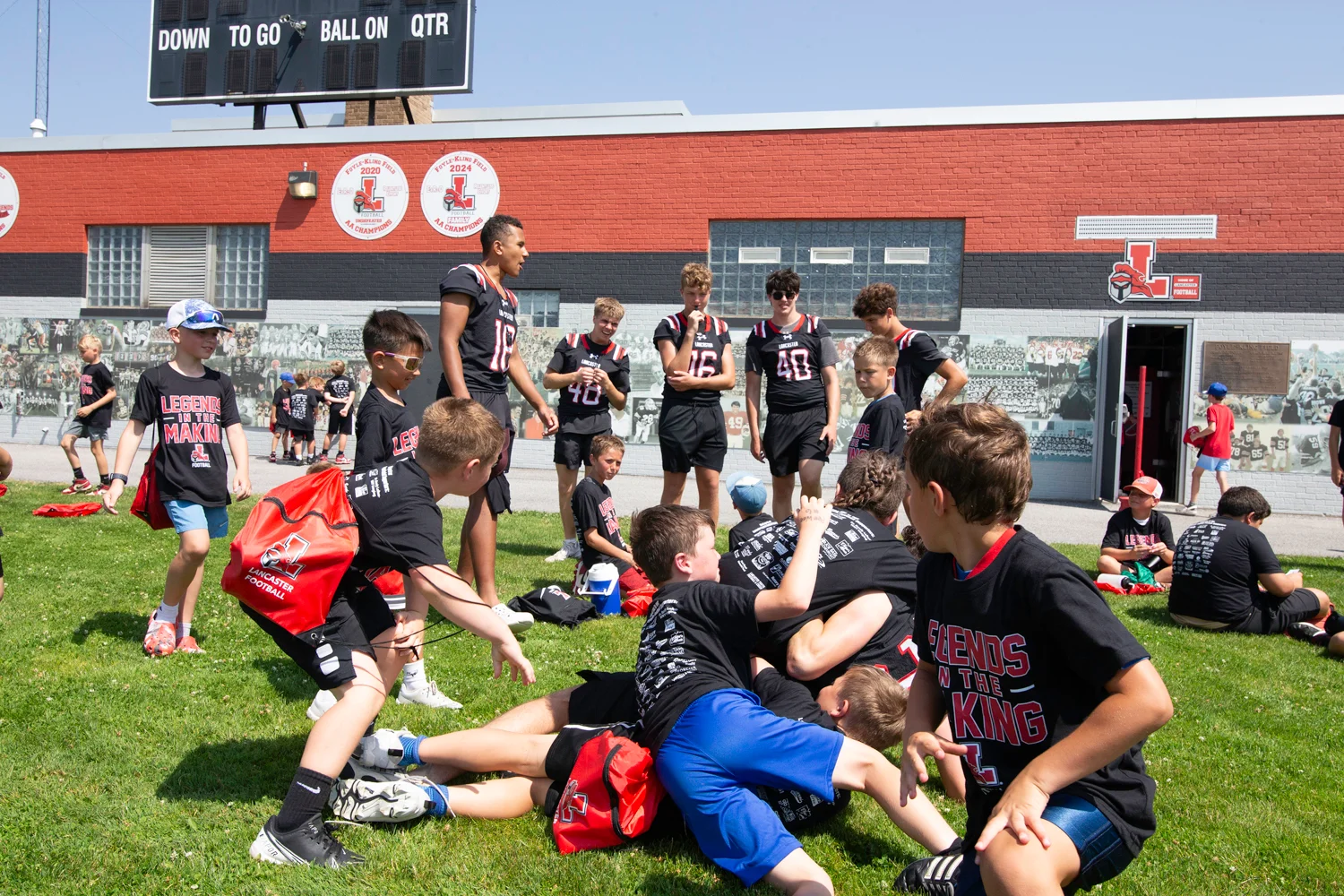 Campers at Foyle-Kling Field at the Lancaster Football Camp 2026