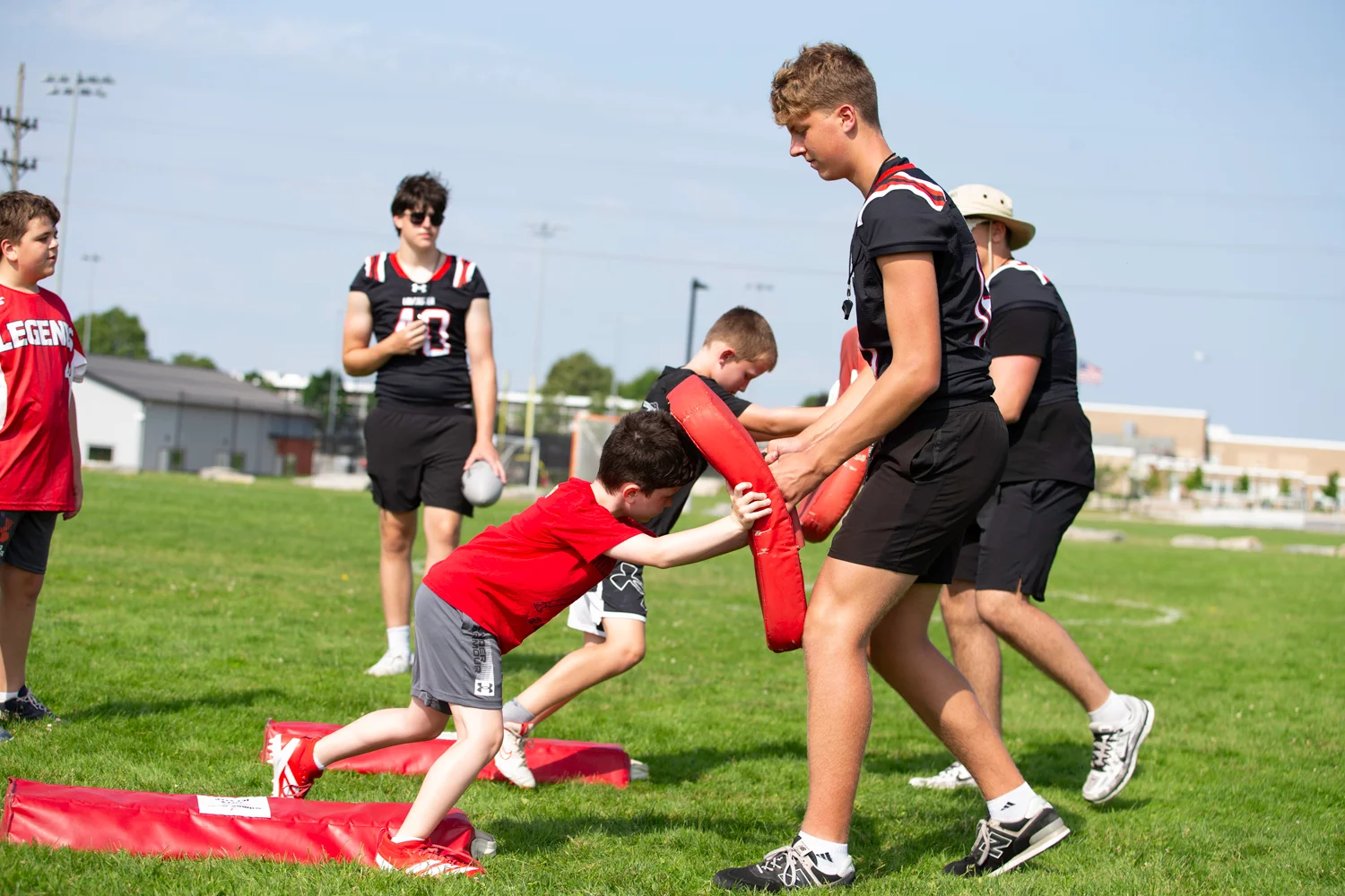 Pushing around the players at the Lancaster Football Camp 2026