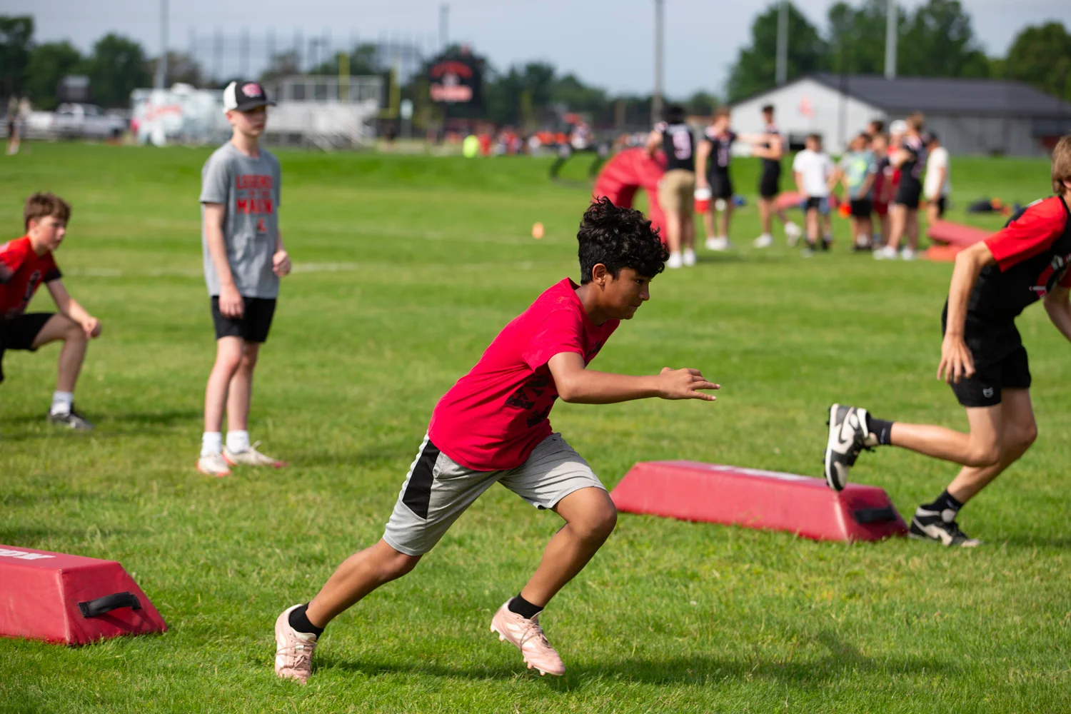 Running down field at the Lancaster Football Camp 2026