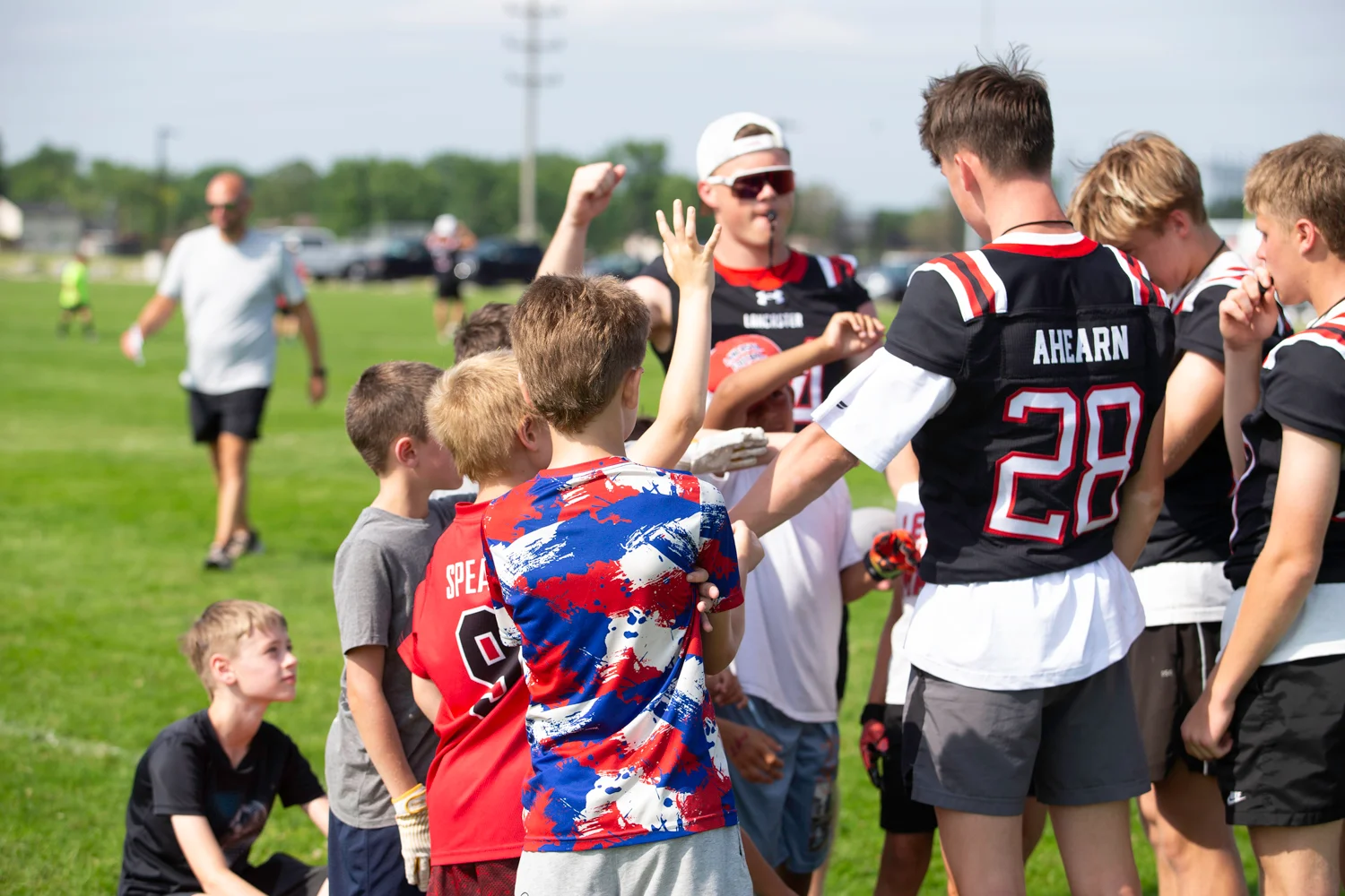Huddle at the Lancaster Football Camp 2026
