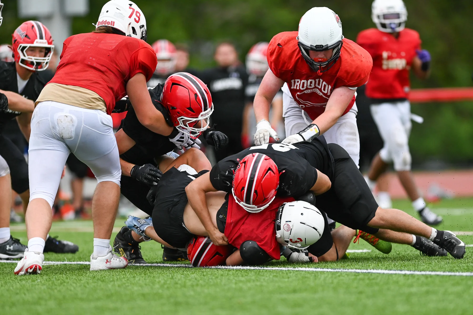 Lancaster Legends Football making the stop