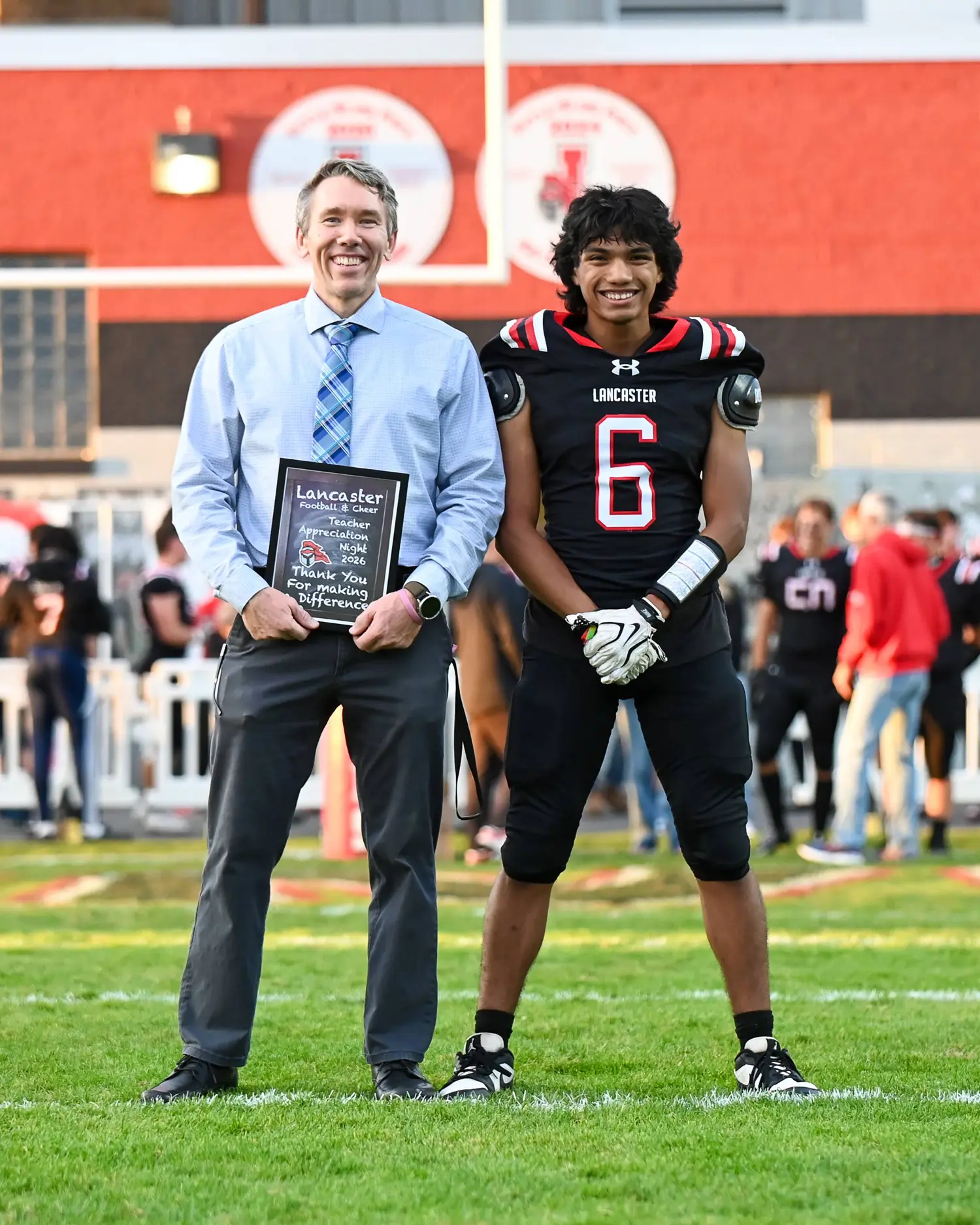 Max Sosa and teacher on Teacher Appreciation Night